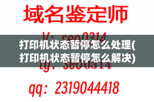 打印机状态暂停怎么处理(打印机状态暂停怎么解决)