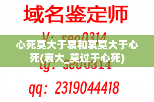 心死莫大于哀和哀莫大于心死(哀大_莫过于心死)