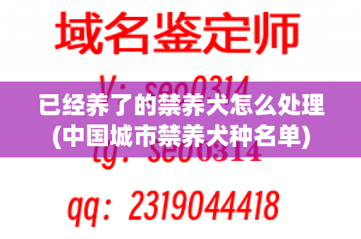 已经养了的禁养犬怎么处理(中国城市禁养犬种名单)