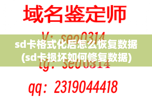 sd卡格式化后怎么恢复数据(sd卡损坏如何修复数据)