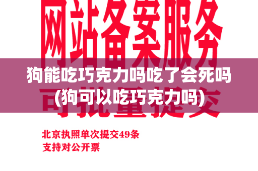 狗能吃巧克力吗吃了会死吗(狗可以吃巧克力吗)