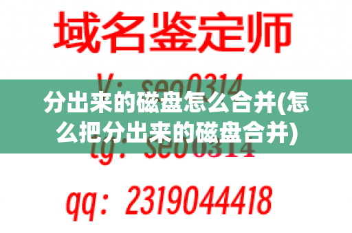 分出来的磁盘怎么合并(怎么把分出来的磁盘合并)