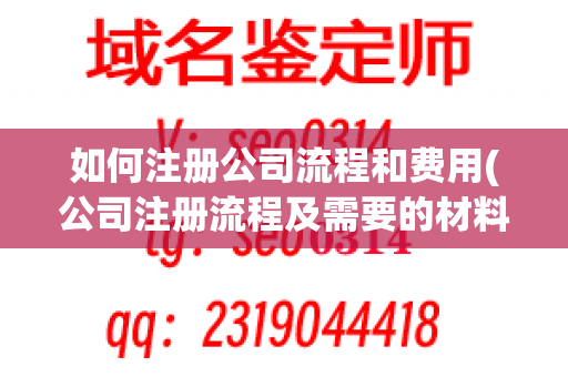 如何注册公司流程和费用(公司注册流程及需要的材料)