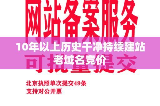 10年以上历史干净持续建站老域名竞价