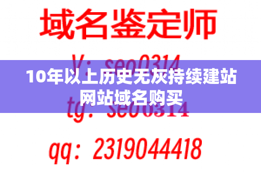 10年以上历史无灰持续建站网站域名购买