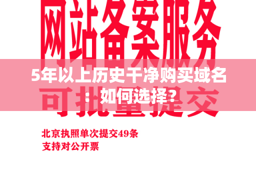 5年以上历史干净购买域名：如何选择？