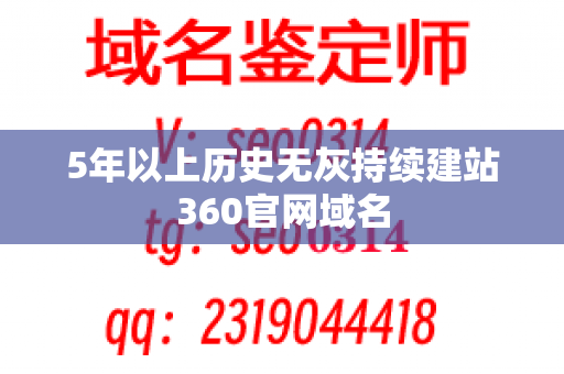 5年以上历史无灰持续建站360官网域名