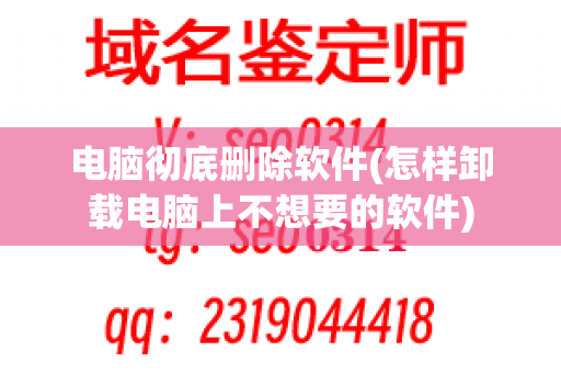 电脑彻底删除软件(怎样卸载电脑上不想要的软件)