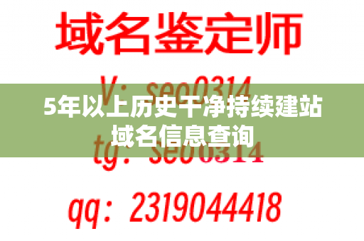 5年以上历史干净持续建站域名信息查询