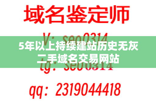 5年以上持续建站历史无灰二手域名交易网站