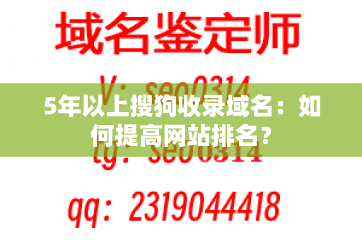 5年以上搜狗收录域名：如何提高网站排名？