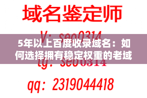 5年以上百度收录域名：如何选择拥有稳定权重的老域名