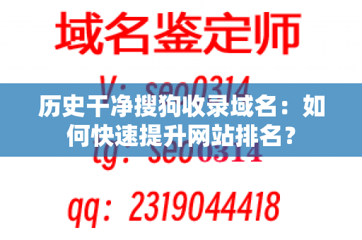 历史干净搜狗收录域名：如何快速提升网站排名？