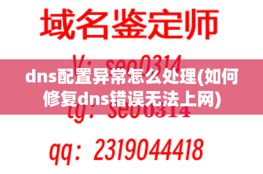 dns配置异常怎么处理(如何修复dns错误无法上网)