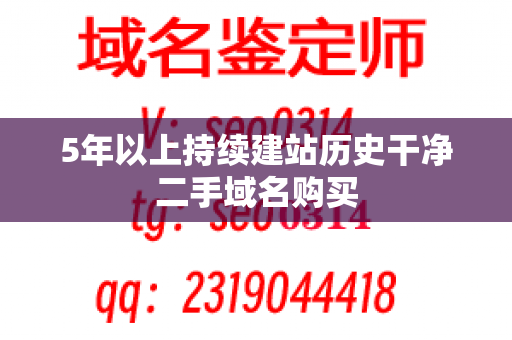 5年以上持续建站历史干净二手域名购买