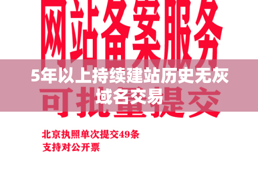 5年以上持续建站历史无灰域名交易