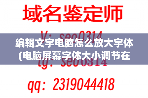 编辑文字电脑怎么放大字体(电脑屏幕字体大小调节在哪里调)