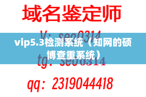 vip5.3检测系统（知网的硕博查重系统）