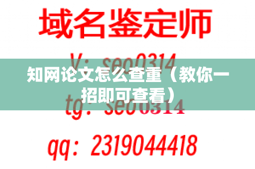 知网论文怎么查重（教你一招即可查看）