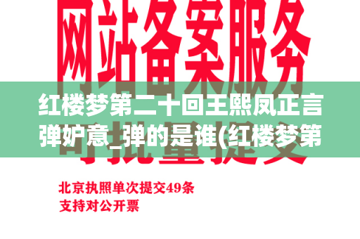 红楼梦第二十回王熙凤正言弹妒意_弹的是谁(红楼梦第20回林黛玉分析)