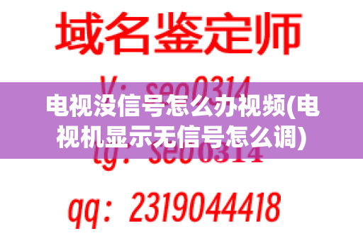 电视没信号怎么办视频(电视机显示无信号怎么调)