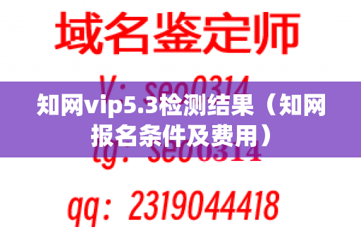 知网vip5.3检测结果（知网报名条件及费用）