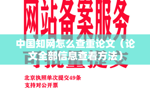 中国知网怎么查重论文（论文全部信息查看方法）