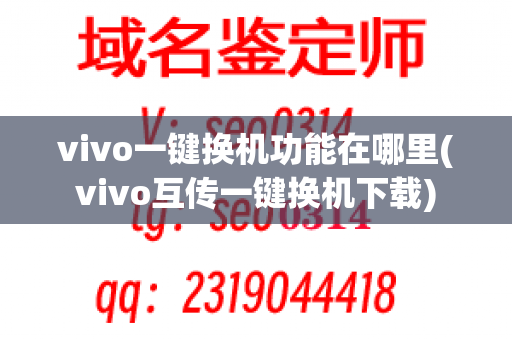 vivo一键换机功能在哪里(vivo互传一键换机下载)