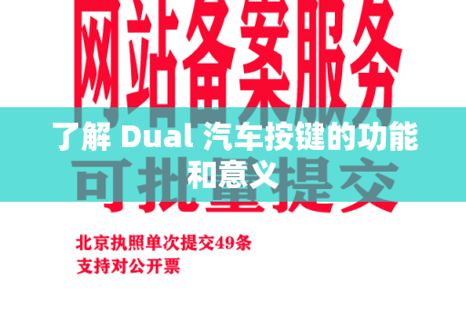 了解 Dual 汽车按键的功能和意义