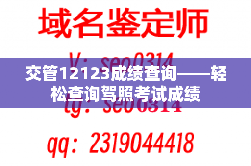 交管12123成绩查询——轻松查询驾照考试成绩