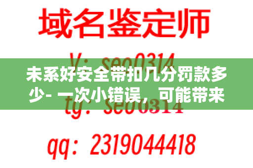 未系好安全带扣几分罚款多少- 一次小错误，可能带来大扣分