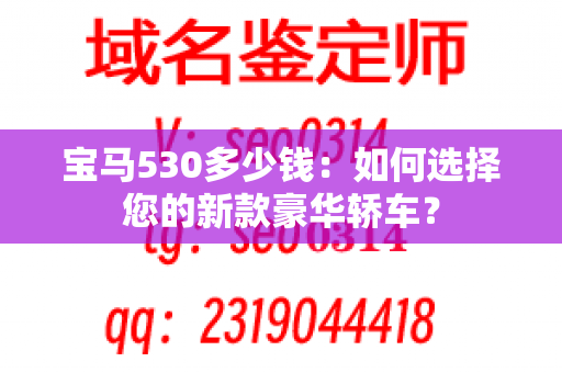 宝马530多少钱：如何选择您的新款豪华轿车？