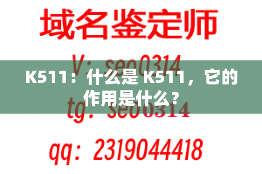 K511：什么是 K511，它的作用是什么？