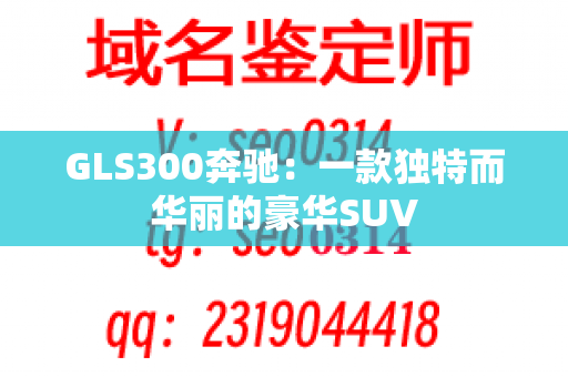 GLS300奔驰：一款独特而华丽的豪华SUV