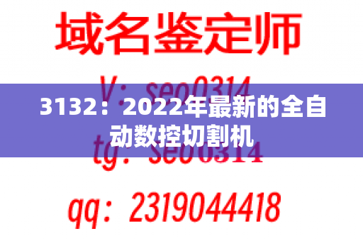 3132：2022年最新的全自动数控切割机