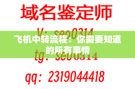 飞机中转流程：你需要知道的所有事情