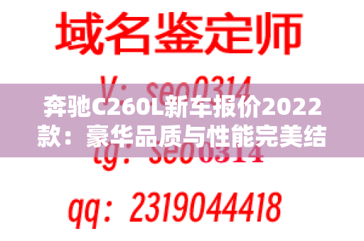 奔驰C260L新车报价2022款：豪华品质与性能完美结合