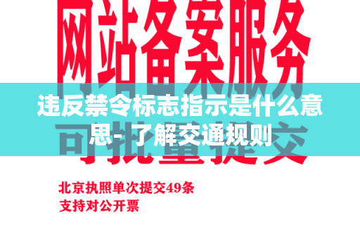 违反禁令标志指示是什么意思- 了解交通规则