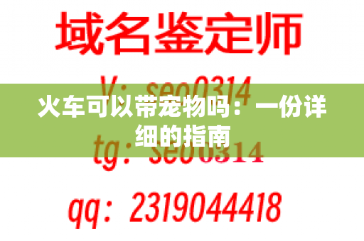 火车可以带宠物吗：一份详细的指南