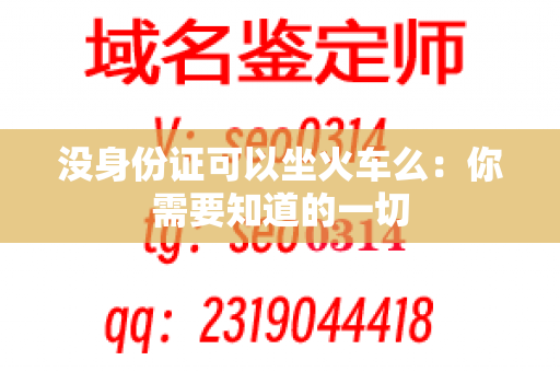 没身份证可以坐火车么：你需要知道的一切