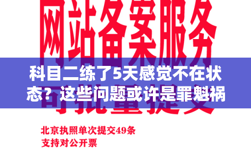 科目二练了5天感觉不在状态？这些问题或许是罪魁祸首