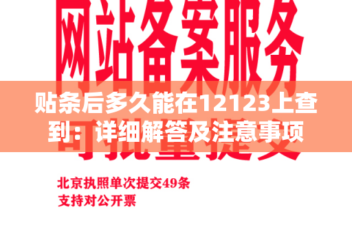 贴条后多久能在12123上查到：详细解答及注意事项