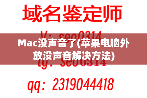 Mac没声音了(苹果电脑外放没声音解决方法)