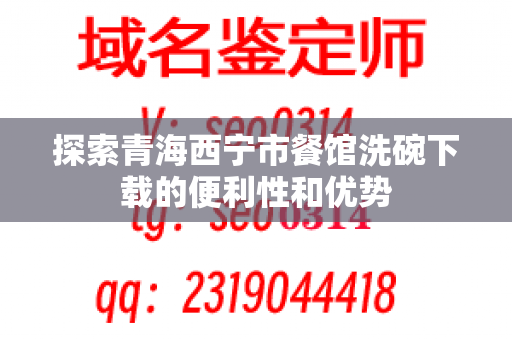 探索青海西宁市餐馆洗碗下载的便利性和优势