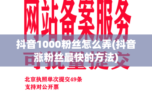 抖音1000粉丝怎么弄(抖音涨粉丝最快的方法)