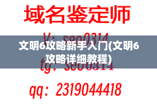 文明6攻略新手入门(文明6攻略详细教程)