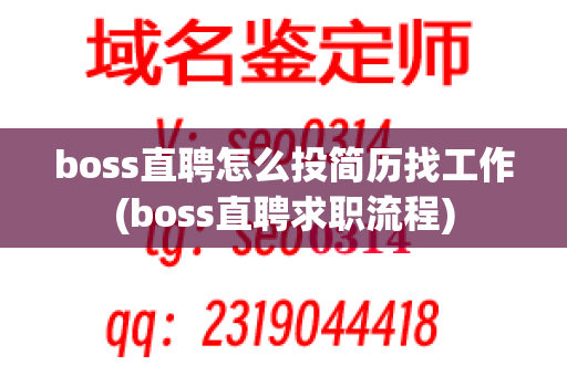 boss直聘怎么投简历找工作(boss直聘求职流程)