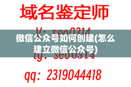 微信公众号如何创建(怎么建立微信公众号)