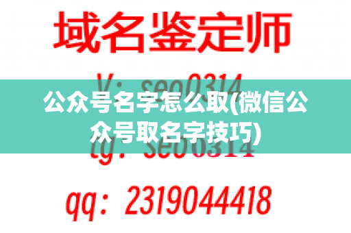 公众号名字怎么取(微信公众号取名字技巧)