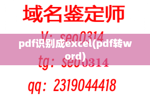 pdf识别成excel(pdf转word)